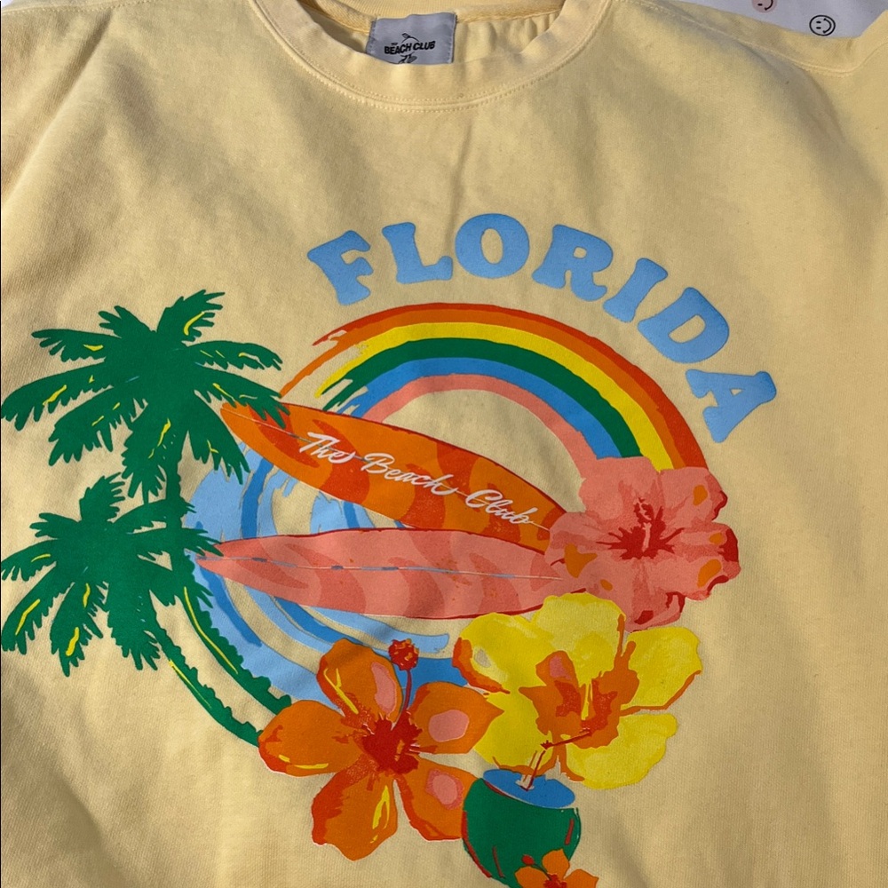 Florida Graphic Sweater Long Sleeve Yellow